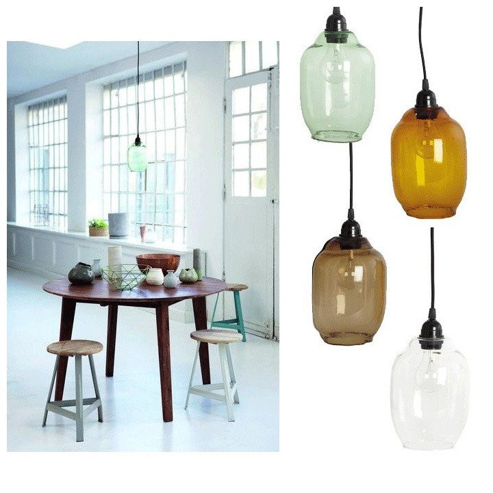 Lámpara vidrio  cristal reciclado en color Fumé House Doctor