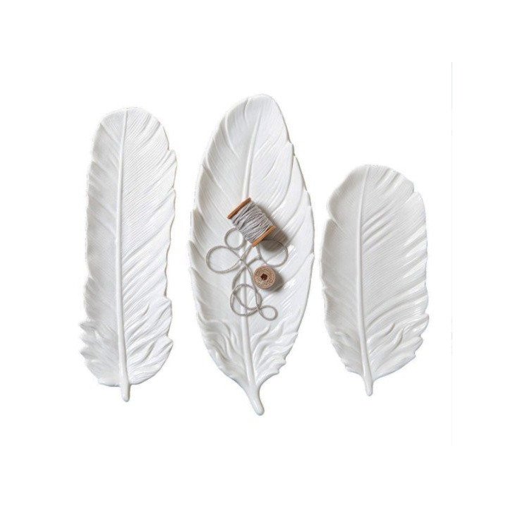 Set 3 bandejas Pluma Cerámica, Hübsch