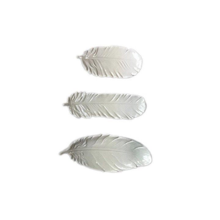 Set 3 bandejas Pluma Cerámica, Hübsch