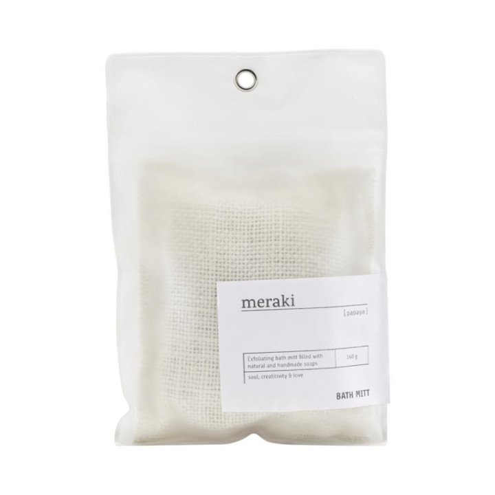 Guante de yute y jabón para ducha de Meraki