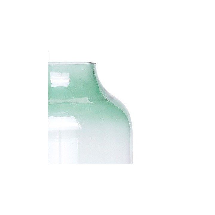Florero bajo de Cristal con degradé verde