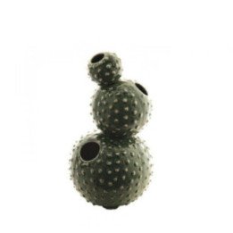 Jarrón con forma de cactus verde