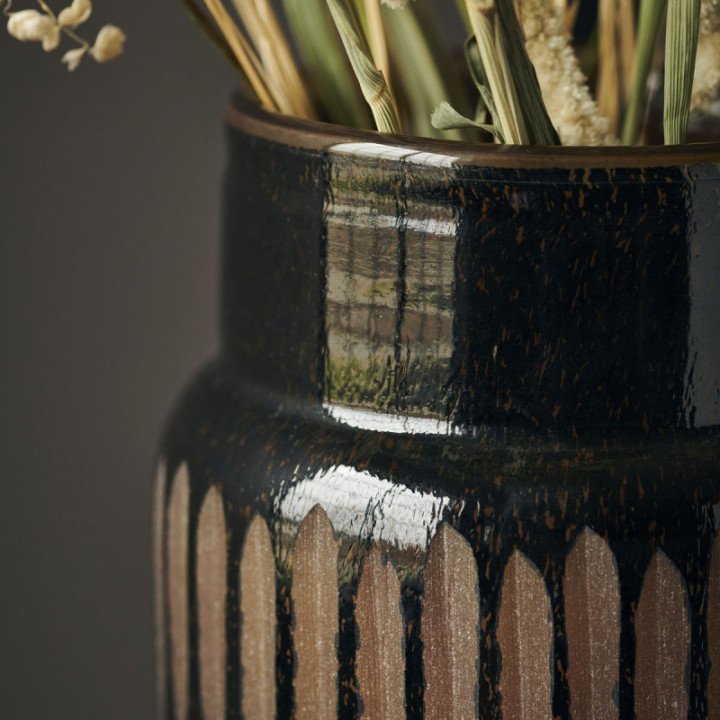 Jarrón Vase PIMPRI Marrón/Negro (alto), House Doctor
