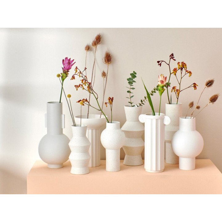 Speckled clay vase round M, HKLiving