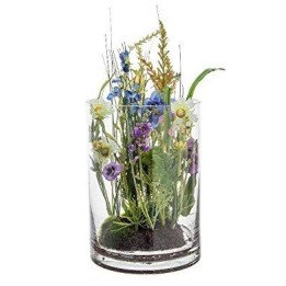 Cepellón Floral Silvestre en agua mágica con florero de Cristal