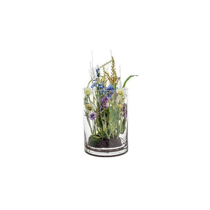 Cepellón Floral Silvestre en agua mágica con florero de Cristal