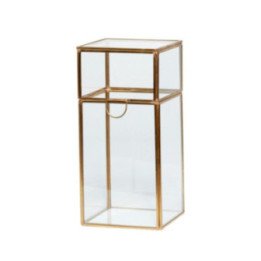 Caja en cristal y latón vertical