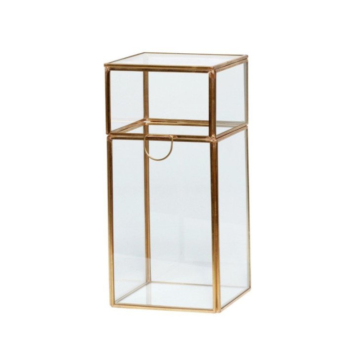 Caja en cristal y latón vertical