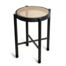 Retro webbing stool black HKLiving