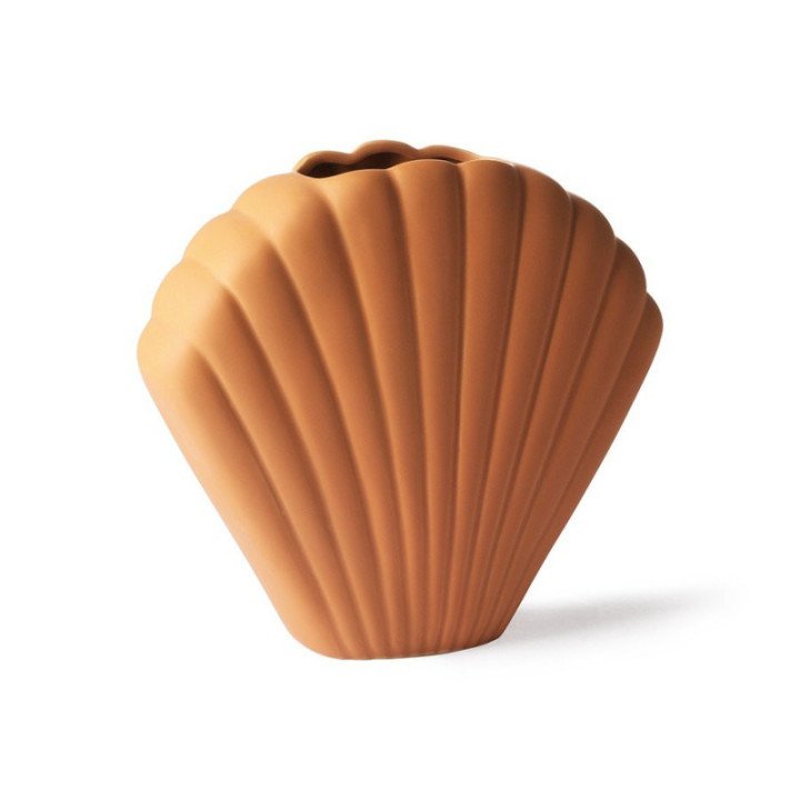 Ceramic shell vase terra L, HK Living