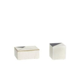 Set 2 cajas Mármol y Latón, Hübsch