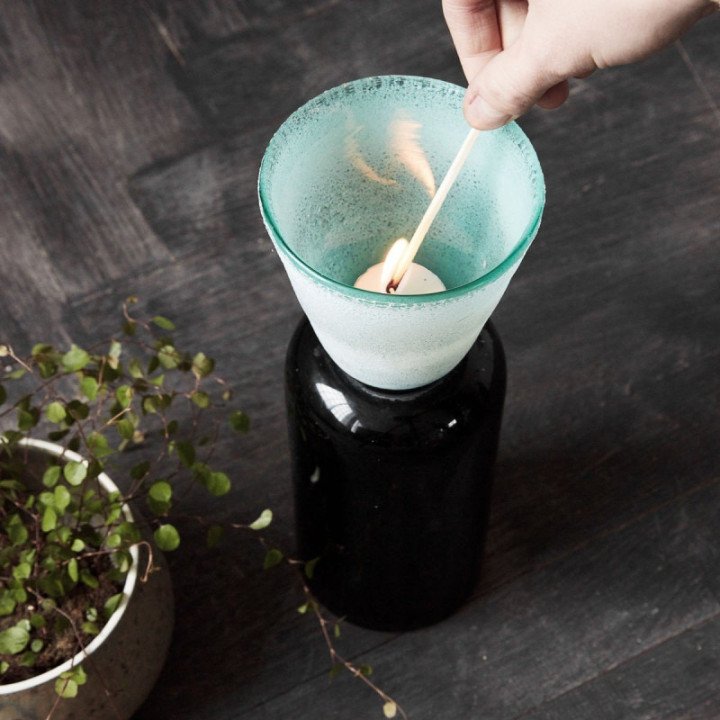 Portavelas Funnel, Azul/Verde, House Doctor