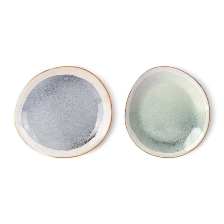Set 2 Platos 70´s MIST de 22 cm., HK Living