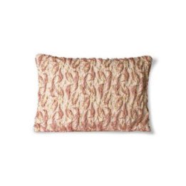 Cojín tejido jacquard floral burdeos/amarillo (40x30) HKLiving