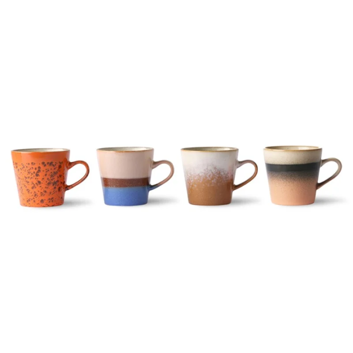 70s ceramics: americano mugs (set of 4)