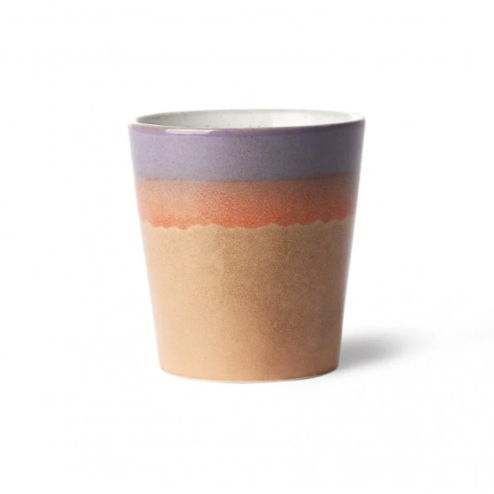 70s ceramic mug Sunset, Hkliving (set de 4)