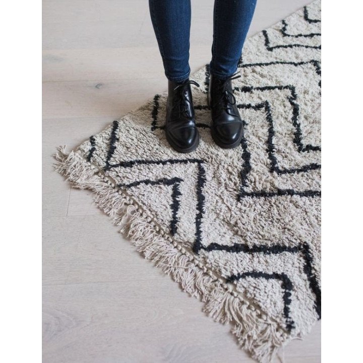 Alfombra cotton zigzag runner (75x220), HKLiving